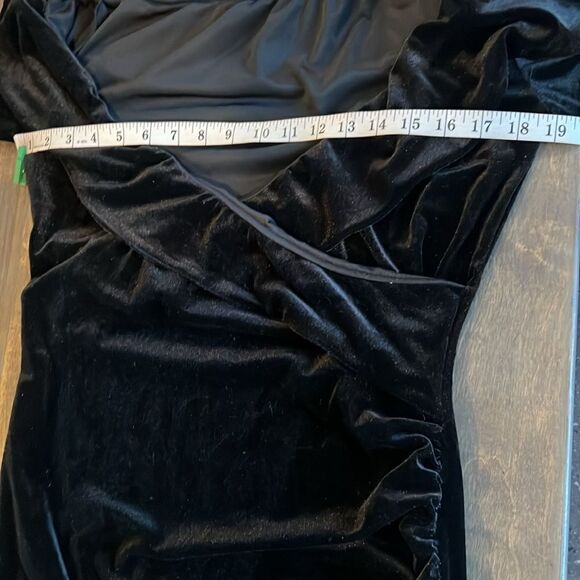 Sexy VELVET OFF SHOULDER ASYMMETRIC HEM High Slit Dress - Picture 10 of 13
